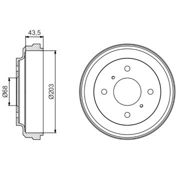 Brzdový buben BOSCH 0 986 477 198