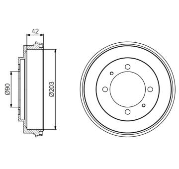 Brzdový buben BOSCH 0 986 477 202