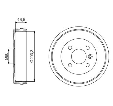 Brzdový buben BOSCH 0 986 477 221