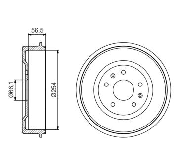 Brzdový buben BOSCH 0 986 477 227