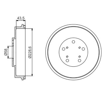 Brzdový buben BOSCH 0 986 477 231