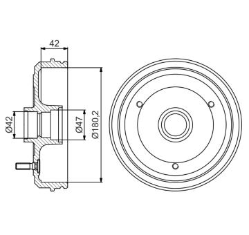 Brzdový buben BOSCH 0 986 477 243