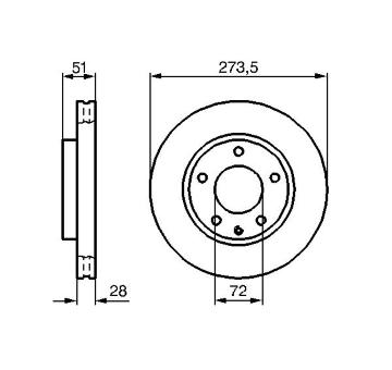 Brzdový kotouč BOSCH 0 986 479 016