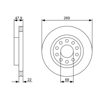 Brzdový kotouč BOSCH 0 986 479 366