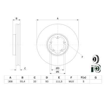 Brzdový kotouč BOSCH 0 986 479 D40