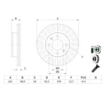 Brzdový kotouč BOSCH 0 986 479 E73