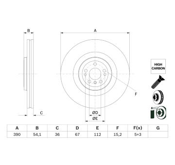 Brzdový kotouč BOSCH 0 986 479 E96