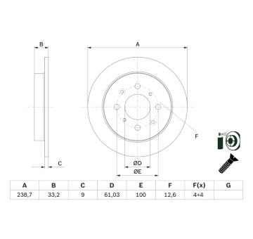 Brzdový kotouč BOSCH 0 986 479 F34