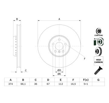 Brzdový kotouč BOSCH 0 986 479 F60