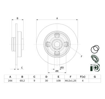 Brzdový kotouč BOSCH 0 986 479 F74