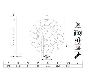 Brzdový kotouč BOSCH 0 986 479 G12