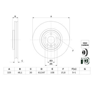 Brzdový kotouč BOSCH 0 986 479 G32