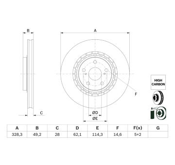 Brzdový kotouč BOSCH 0 986 479 G63