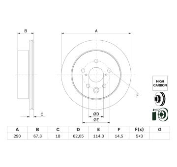 Brzdový kotouč BOSCH 0 986 479 G64