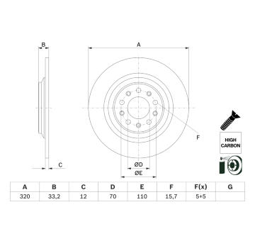 Brzdový kotouč BOSCH 0 986 479 G74