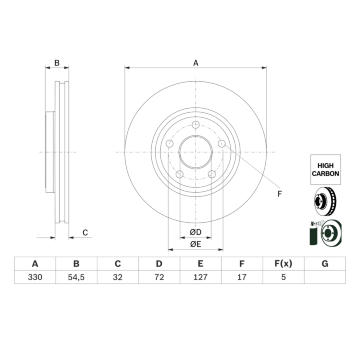 Brzdový kotouč BOSCH 0 986 479 G78