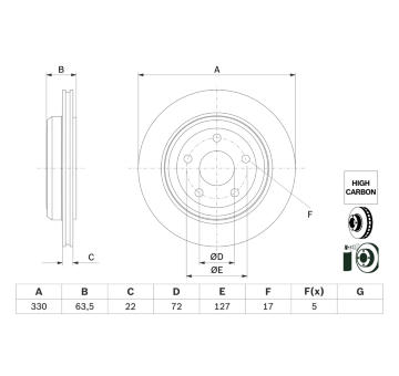 Brzdový kotouč BOSCH 0 986 479 G84