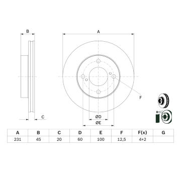 Brzdový kotouč BOSCH 0 986 479 G92