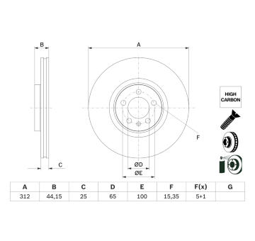 Brzdový kotouč BOSCH 0 986 479 H30