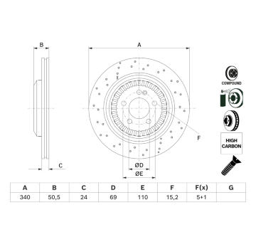 Brzdový kotouč BOSCH 0 986 479 H40