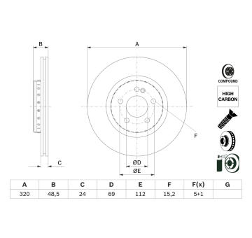 Brzdový kotouč BOSCH 0 986 479 H43