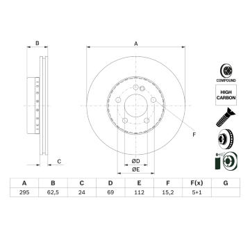 Brzdový kotouč BOSCH 0 986 479 H45