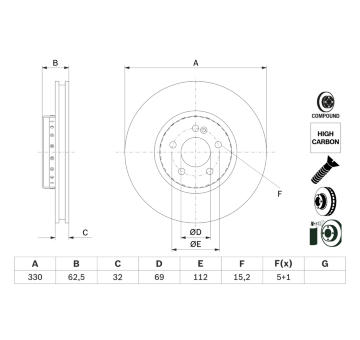 Brzdový kotouč BOSCH 0 986 479 H48