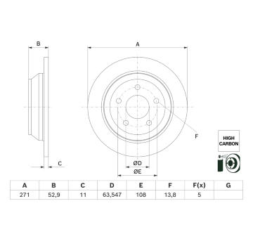 Brzdový kotouč BOSCH 0 986 479 H55