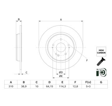 Brzdový kotouč BOSCH 0 986 479 H57