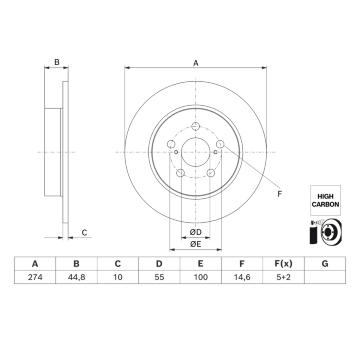 Brzdový kotouč BOSCH 0 986 479 H63