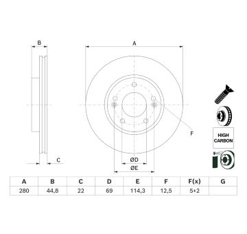 Brzdový kotouč BOSCH 0 986 479 H67