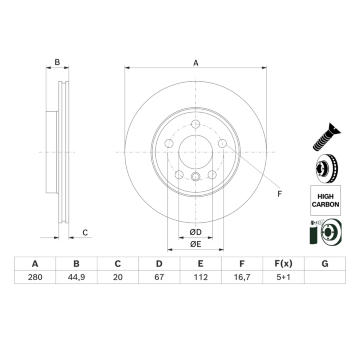 Brzdový kotouč BOSCH 0 986 479 H70