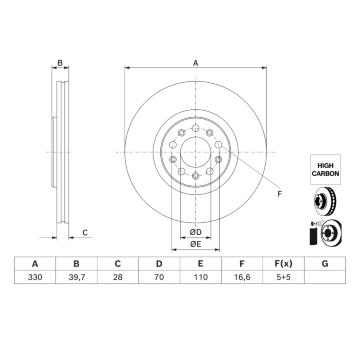 Brzdový kotúč BOSCH 0 986 479 J44