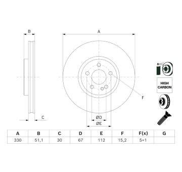 Brzdový kotúč BOSCH 0 986 479 J59