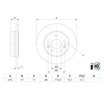 Brzdový kotouč BOSCH 0 986 479 J90