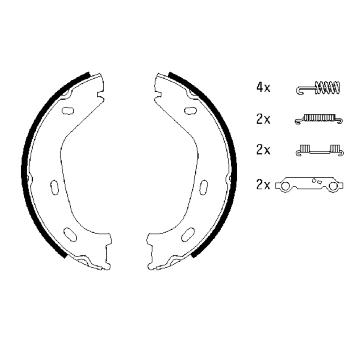 Sada brzdových čelistí, parkovací brzda BOSCH 0 986 487 542