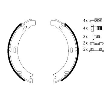 Sada brzdových čelistí, parkovací brzda BOSCH 0 986 487 584