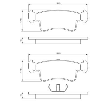 Sada brzdových destiček, kotoučová brzda BOSCH 0 986 493 360