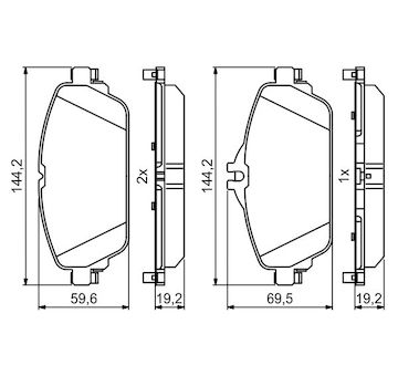 Sada brzdových destiček, kotoučová brzda BOSCH 0 986 494 951