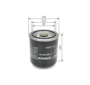 Vysoušecí patrona vzduchu, pneumatický systém BOSCH 0 986 628 251