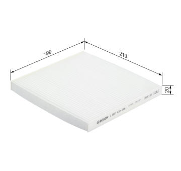 Filtr, vzduch v interiéru BOSCH 1 987 432 088