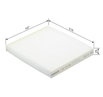 Filtr, vzduch v interiéru BOSCH 1 987 432 092