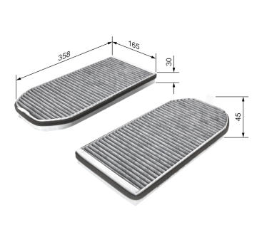Filtr, vzduch v interiéru BOSCH 1 987 432 362