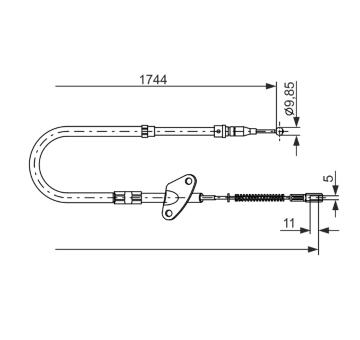Tažné lanko, parkovací brzda BOSCH 1 987 477 122