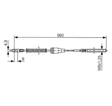 Tažné lanko, parkovací brzda BOSCH 1 987 477 133