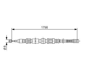 Tažné lanko, parkovací brzda BOSCH 1 987 477 211