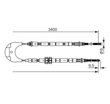 Tažné lanko, parkovací brzda BOSCH 1 987 477 234