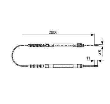 Tažné lanko, parkovací brzda BOSCH 1 987 477 262