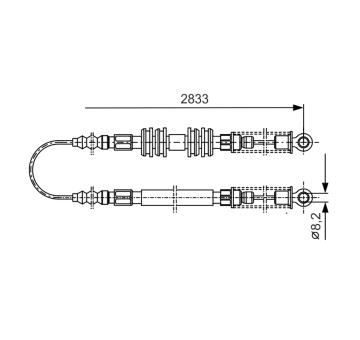 Tažné lanko, parkovací brzda BOSCH 1 987 477 296