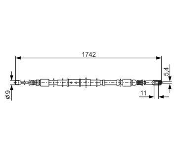 Tažné lanko, parkovací brzda BOSCH 1 987 477 305